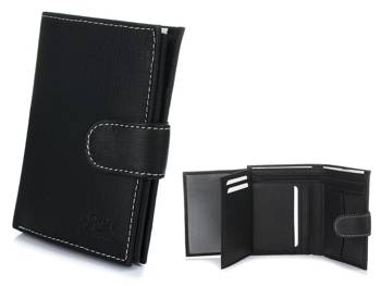 Alessandro Paoli czarny męskie portfel skórzany duży K49