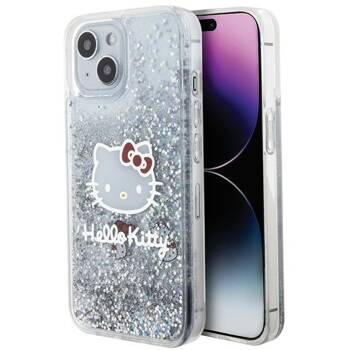 Hello Kitty HKHCP15SLIKHET iPhone 15 / 14 / 13 6.1" srebrny/silver hardcase Liquid Glitter Charms Kitty Head