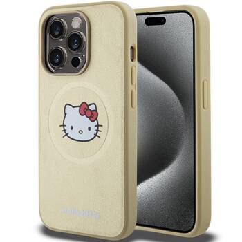 Hello Kitty HKHMP14XPGHCKD iPhone 14 Pro Max 6.7" złoty/gold hardcase Leather Kitty Head MagSafe
