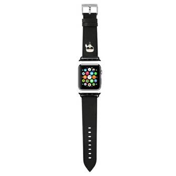 Karl Lagerfeld Pasek KLAWMOKHK Apple Watch 38/40/41mm czarny/black strap Saffiano Karl Heads