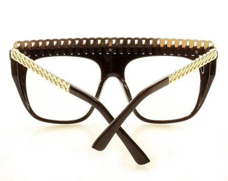Masywne okulary zerówki MAZZINI NERD GLASSES czarne - złoto