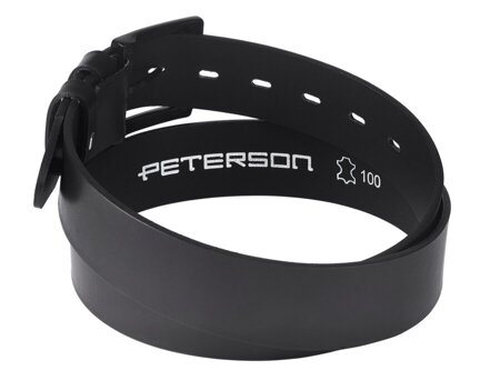 Skórzany pasek z czarną, metalową klamrą - Peterson